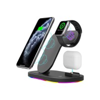 Wireless Fast Charging Holder Mount for iphone, tws earbuds, iwatch, 3 in 1 fast charger