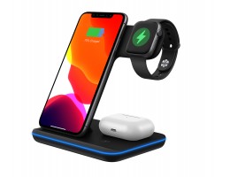 ３in 1 Fast Wireless Charger for iPhone iWatch S1~S5 + Airpods 2, Pro and Android phones, Samsung buds, Huawei Freebuds2.3 and more TWS